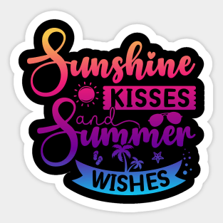 Sunshine Kisses And Summer Wishes Hello Summer Beach Sticker